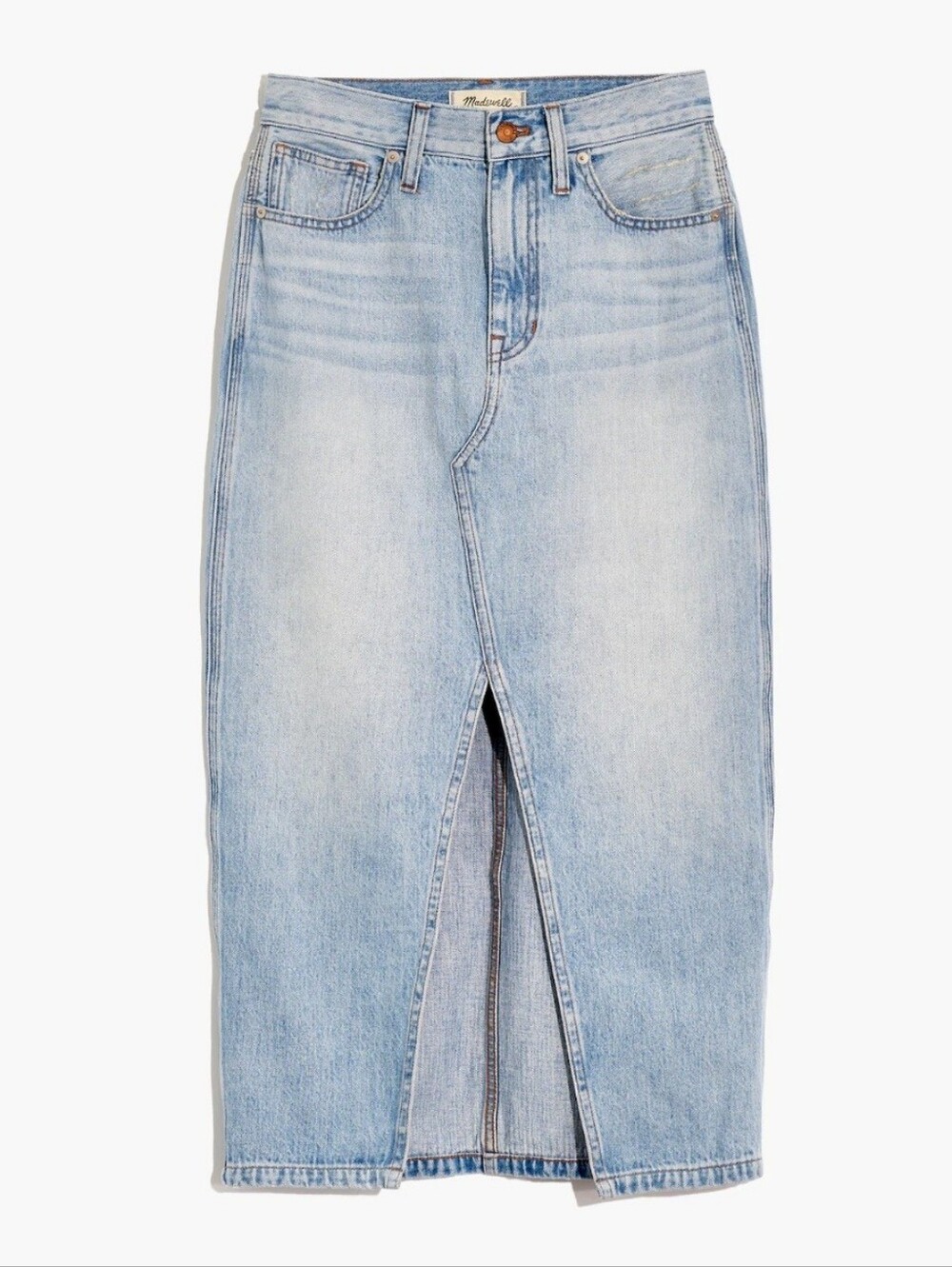 Madewell Denim A-Line Midi Skirt in Woodley Wash Size 26
